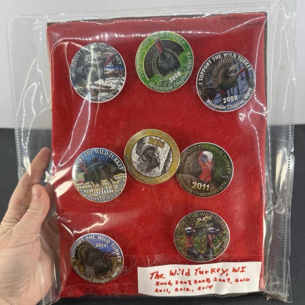 National Wild Turkey Federation NWTF Wisconsin Chapter Pin Set 2006–2014 8 Pins